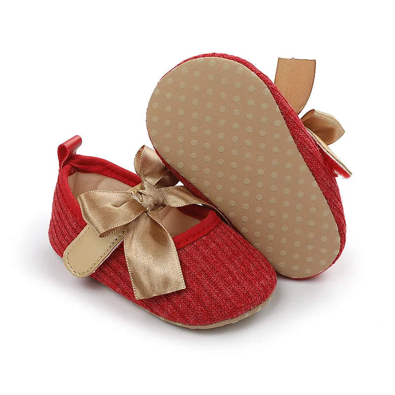 Hot Selling Soft Sole Bow Cotton Baby Newborn Infant Girl Shoes Babies Shoes for Girls manufacture