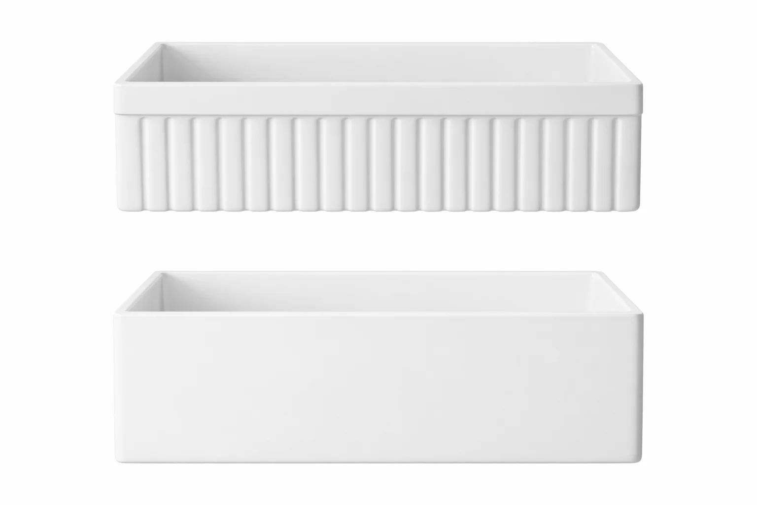 Fireclay sink features