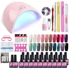 Nail Polish COSCELIA Hot 20 Color UV Gel Nail Polish Manicure Dryer Kit With Nail Tool Accessories Set