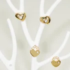 Earring CASDIY Korean Temperament Cute Mickey Shaped Cubic Zirconia Gold Plated Heart Stud Earring