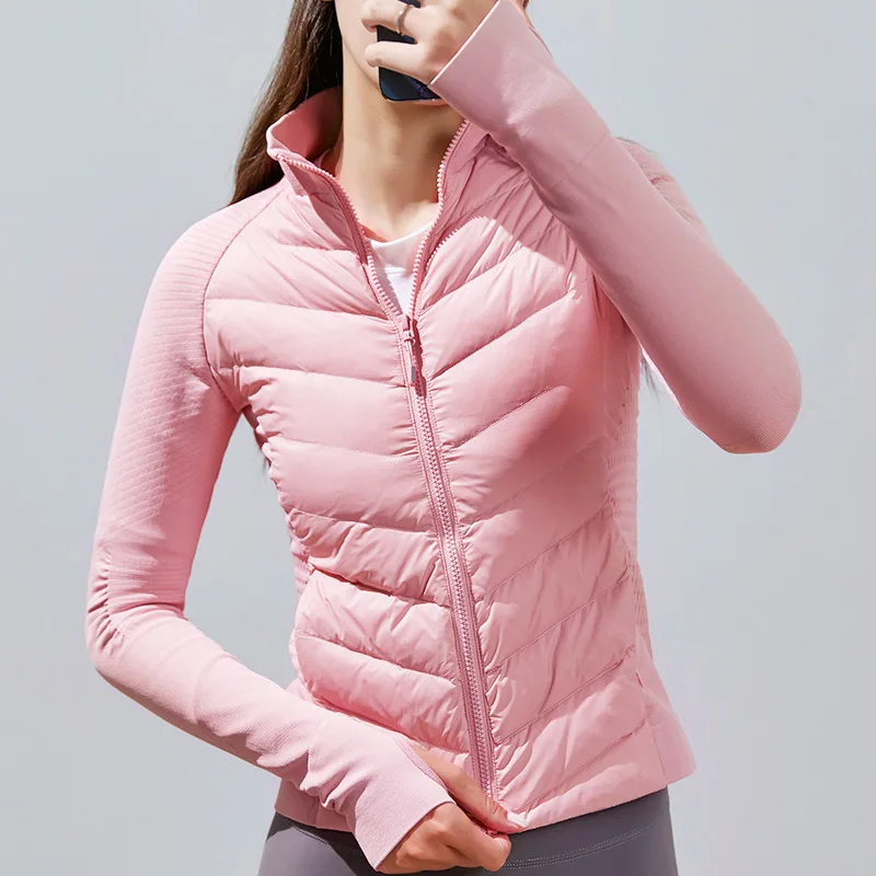 2024 new Slim-fit Windproof Warm Winter Coat Outdoor Sports Yoga White Goose Down Jacket Lulu Ski Suit Outdoor Running Jacket