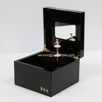 JAYI Factory Custom Luxury Acrylic Lipstick Jewelry Storage Box Mini Ballerina Music Box for girlfriend girls gift