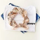 Vintage Printed Scarf RTS Vintage Animal Printed Necklace Accessories Women Printed Square Silk Scarf 53*53