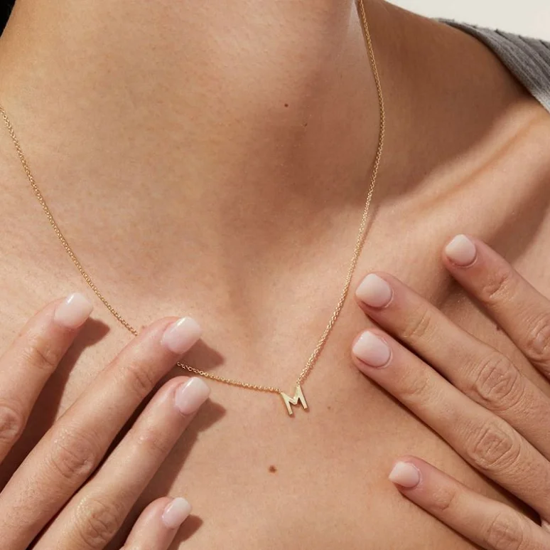 Dainty Custom Name Necklace in 925 Sterling Silver with Initial Letter Pendant - Fine Jewelry for Women