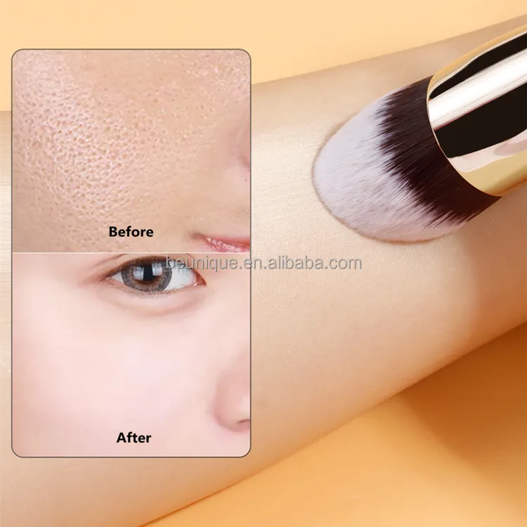 Professional 2 In 1 Single Fluffy Buffing Brush Private Label High Quality Angled Flat Double Ended Head Makeup Foundation Brush