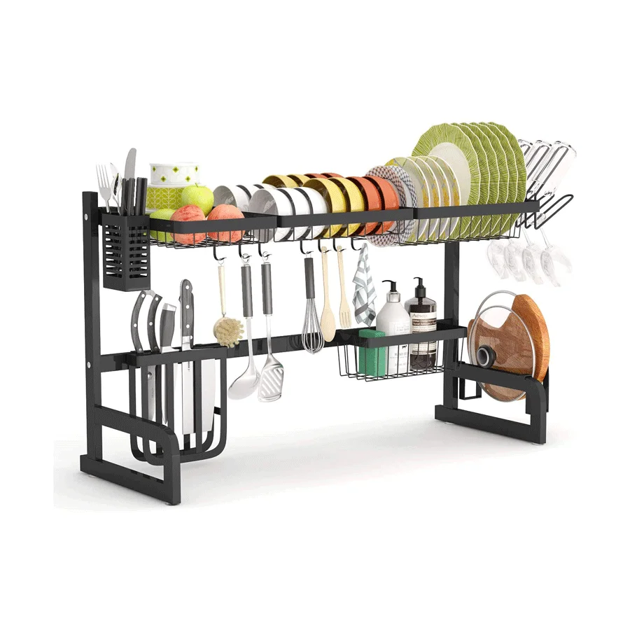 Strong bearing new product kitchen iron adjustable drying over the sink rack