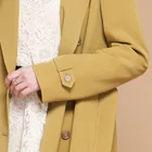 Coat Huiquan Longline Yellow Lady Trench Turn-down Collar Woman Walker Coat