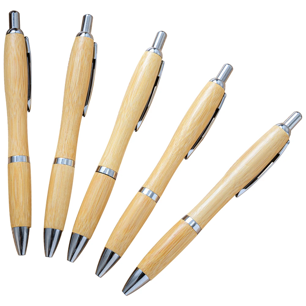 Sustainable Eco-friendly Ballpoint Pen Custom Design Engraved Logo Bamboo Pens