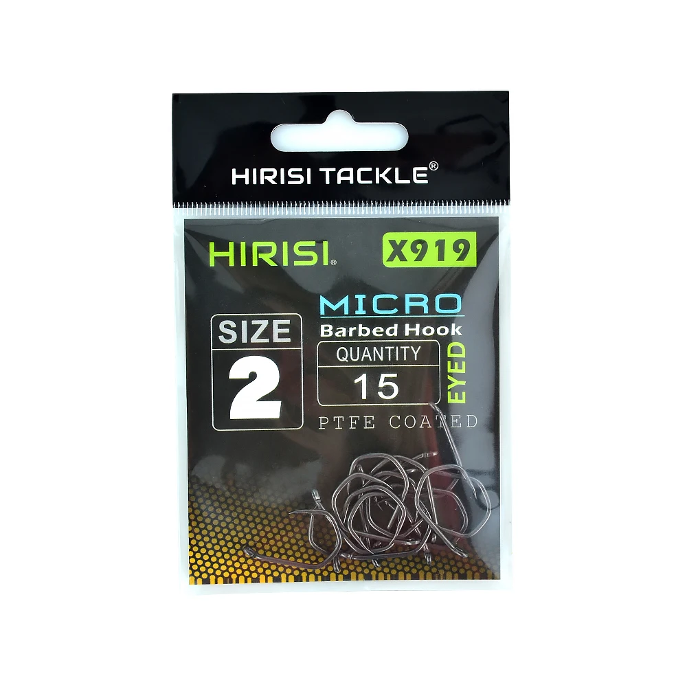 Hirisi Pcs Ptfe Coated High Carbon Steel Fish Hook Micro Barbed With