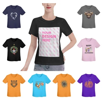 Tops for Women Crew Neck Streetwear Knitted Summer Cute Cotton Printed Clothing  Screen Printed Baby Girl Short Sleeve T-Shirt