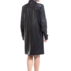 Ladies Ladies Long Sleeve Single-Breasted Shirt Dress Casual Black Faux PU Leather Dress