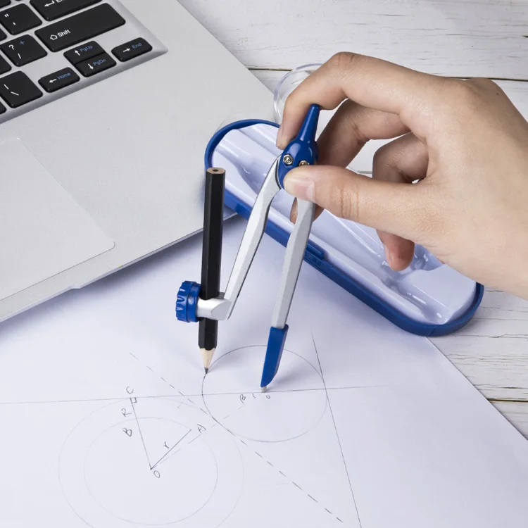 China Factory Low Price High Quality Metal Math Compasses Set With One Pencil in Plastic case