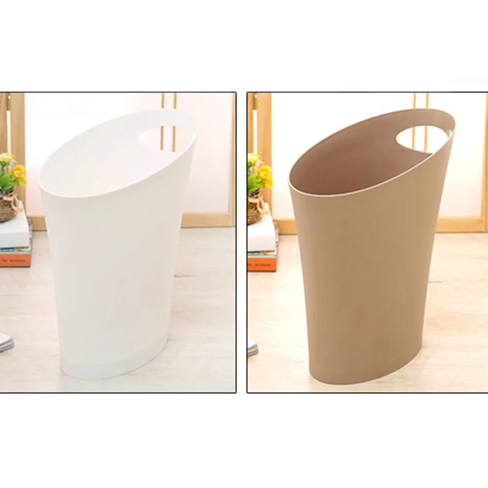 Cross Border Single Handed Plastic Simple Garbage Bin Bathroom Crevice Space Saving Storage Trash Cans