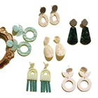 Long Earrings Earrings New Fashion Round Long Earrings Lady Green Retro Hook Pendant Earrings