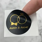 Sticker Round Black PVC Sticker Water Resist Gold Printing Non-damaging Surface
