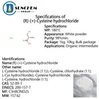 Research High Quality Research Reagent L-Cysteine Hydrochloride Anhydrous CAS 52-89-1