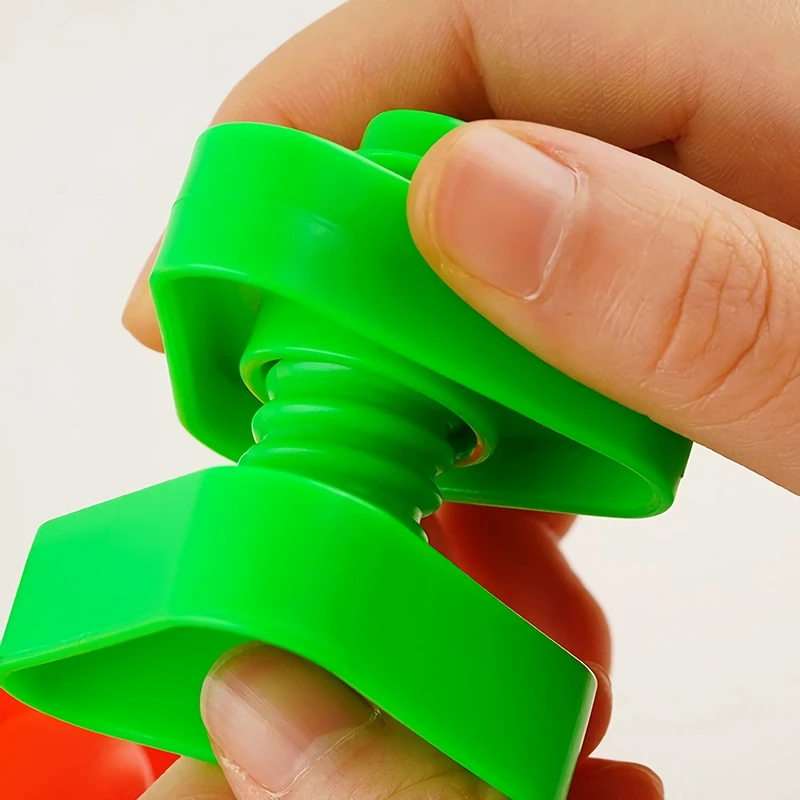 Unisex Screw Building Blocks Montessori Scale Models Nut-Sd Plastic Insert Toys for Children's Educational Play