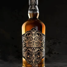 Custom Private Label Printing Gold Foil Wine Whisky Brandy Label , Roll Front and Back Sticker for Bottle