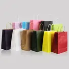 Cheap Paper Bag Yw Luxury Cheap Ready Stock Custom Logo Take Away Recycled Material Shopping Kraft Paper Bag