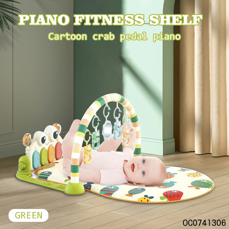 Hanging rattle baby pedal piano play piano music gym mat for kids