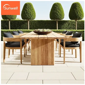 OEM/ODM Outdoor Furniture Set Wooden Garden Table and Chairs Sets Teak Wood Dining Set for Restaurant