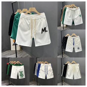 2024 New Customized Logo Letter Printed Outdoor Elastic Tie Summer Polyester Shorts Men's Casual Men's Shorts