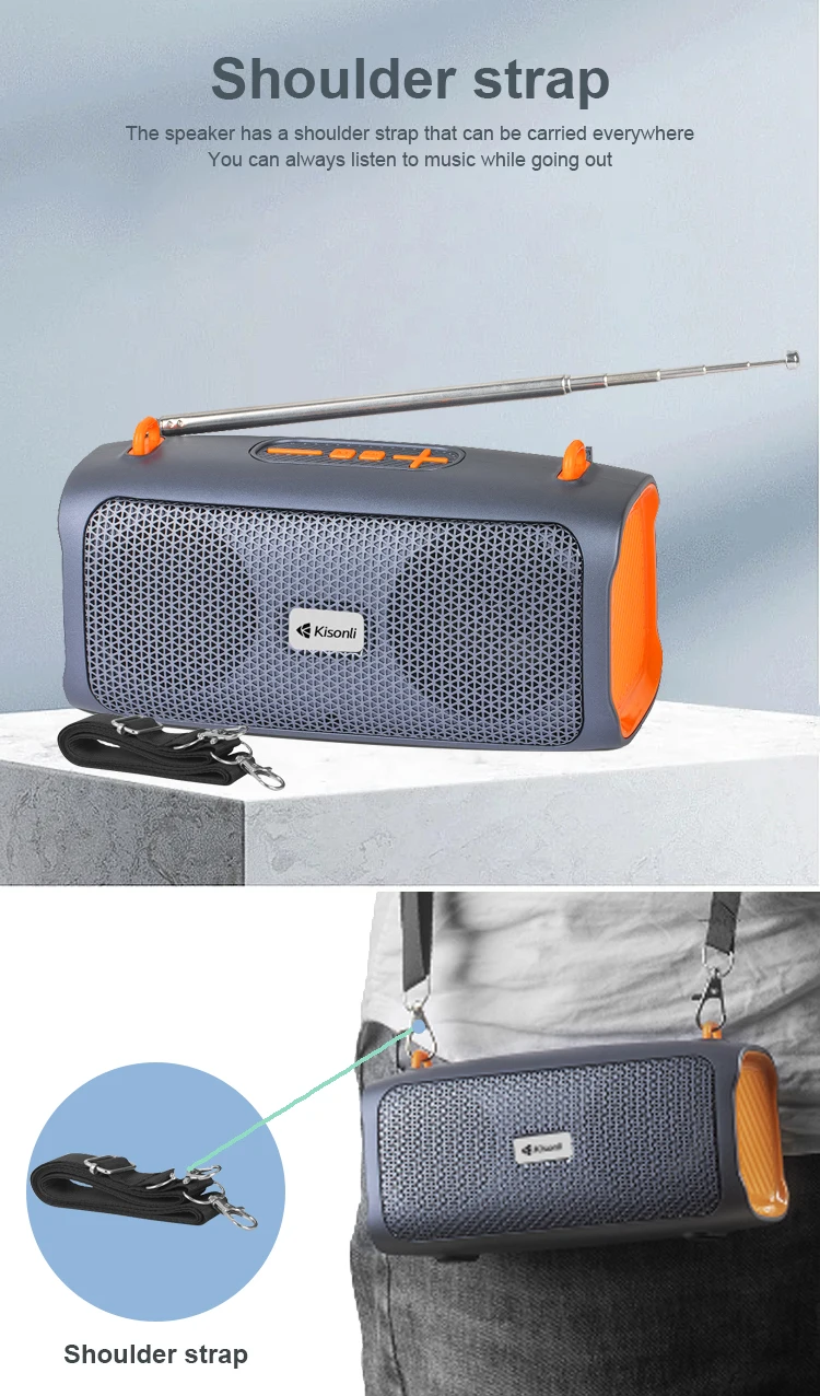 Kisonli KS-2003 Solar Magnetic Bluetooth Speakers Portable Outdoor Speaker with Solar Panel for Recharging 17 Kisonli KS-2003 Mp3 Solar Portable Magnetic Blue Tooth Speakers