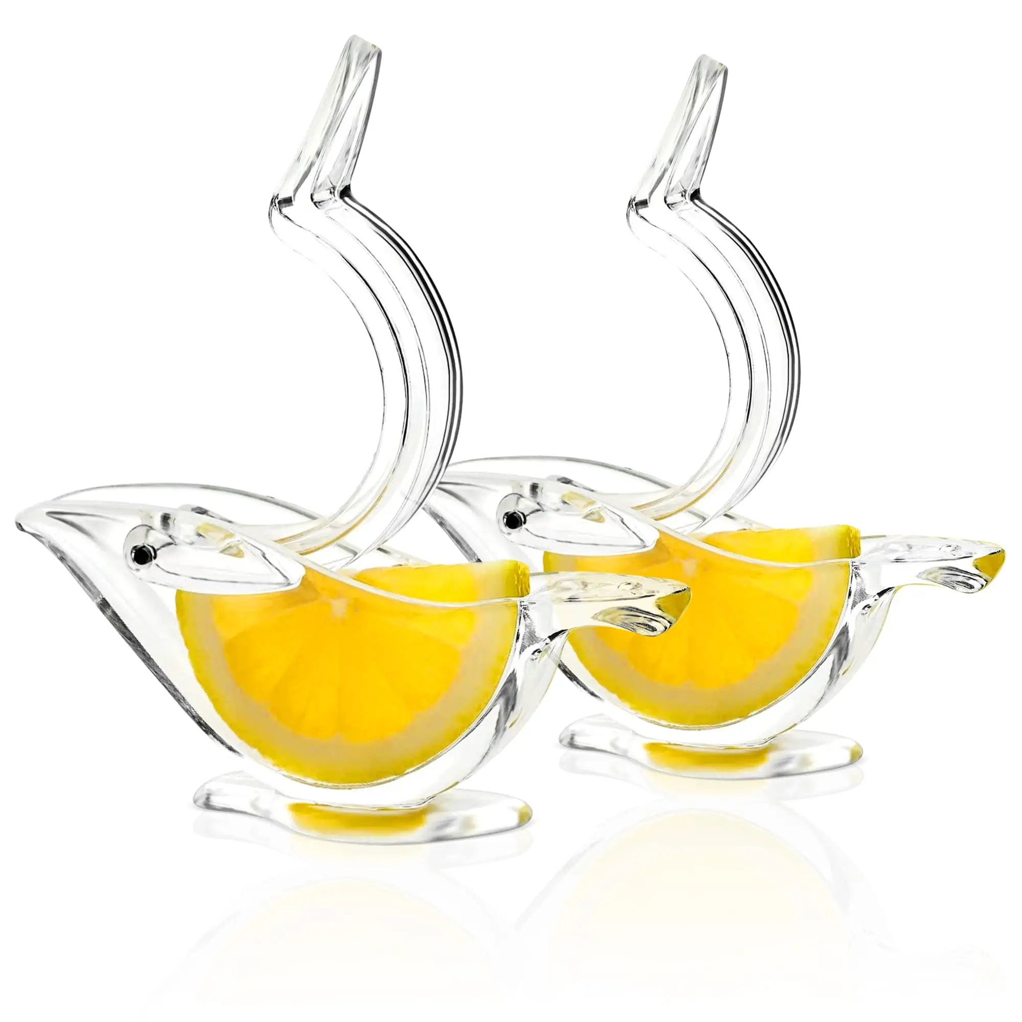 New Acrylic Manual Lemon Slice Squeezer Portable Transparent Fruit Juicer Elegance Bird Shape, Hand Juicer for Orange Lemon