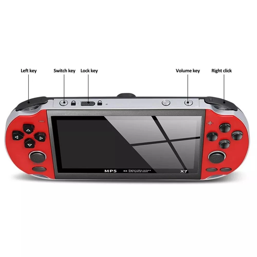 Ins New X7 Mini Handheld Game Console 8G Memory Game Machine 4.3 inch Camera MP5 LCD Rechargeable Portable TV Game Player