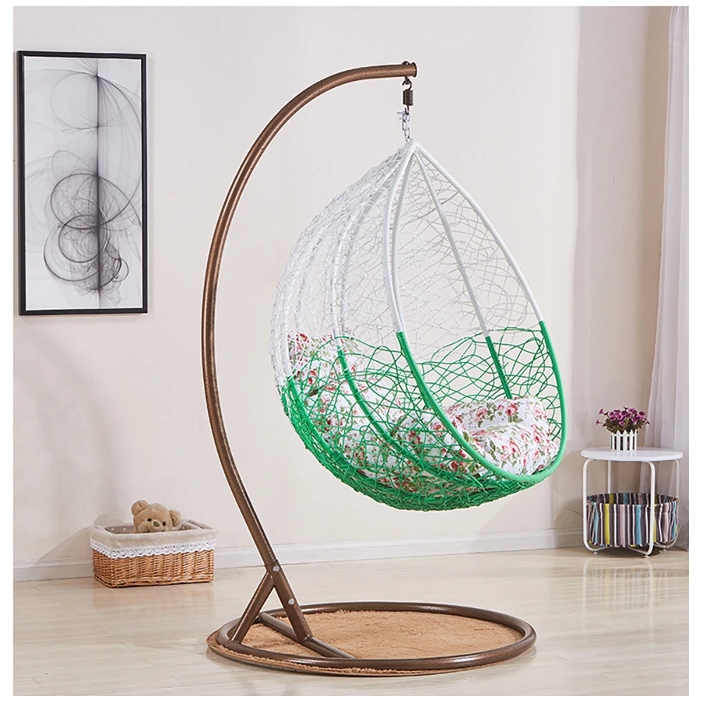 product nu deco hot sale modern durable rattan egg chair outdoor swing with metal frame egg shaped garden chair-0