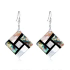 Earrings Square Fashion Small Natural Abalone Shell Earrings Temperament Women's Earrings