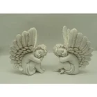 Angel Statues Designer Statue Wholesale Price Personalized Resin Crafts Sitting Angel Figurines Opening Wings Angel Statues