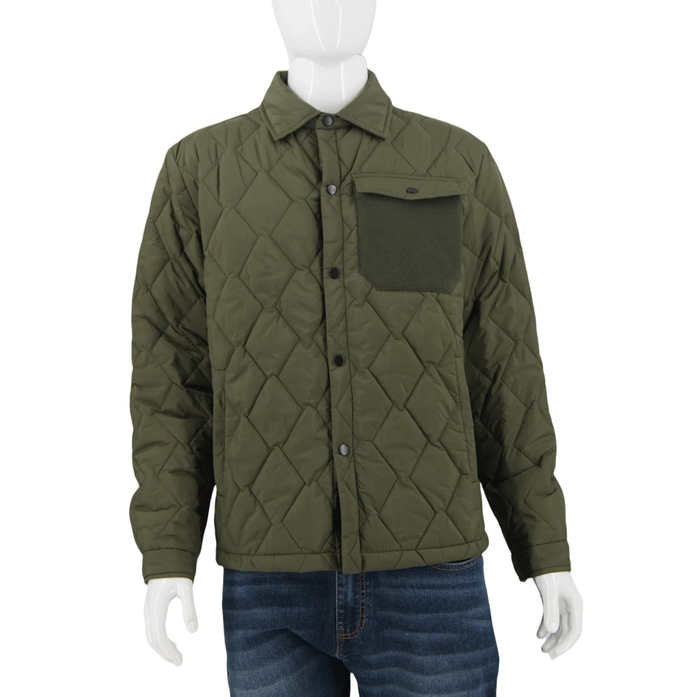 Wholesale Men's Quilted Jacket Vintage Workwear Retro Solid Loose Fit Turn-down Collar Warm Outdoor Coat supplier