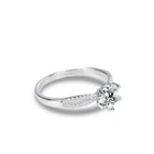 Round Cz Ring JZYGS007 High Quality Fashion Women's Sterling Silver Jewelry White Round Cz Zircon Ring