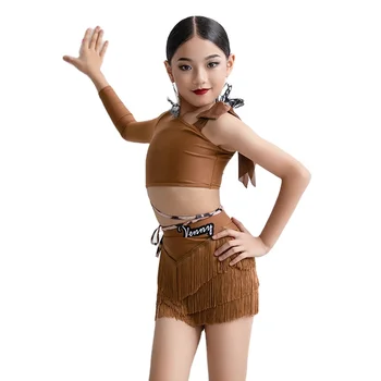 Vennystyle Modern Design Latin Dance Woman Costumes Performance Dress Two-Piece Split Body Fashionable Tassel Skirt For Adults