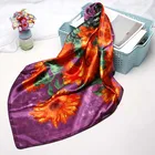Long Hijab Fashionable Design Long Silk Satin Shawl Female Hijab Scarf Printing Satin Silk Scarf
