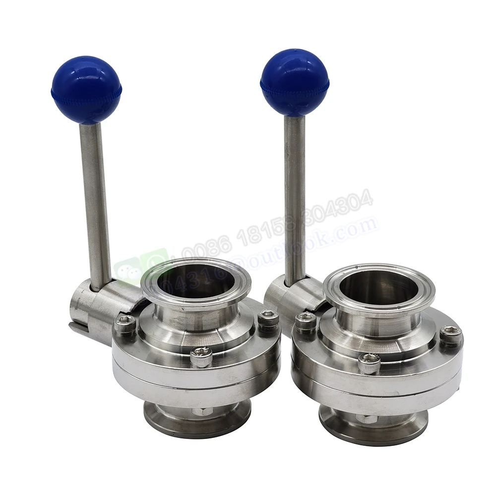 Sus Stainless Steel Sanitary Tri Clamp Butterfly Flow Control Valve