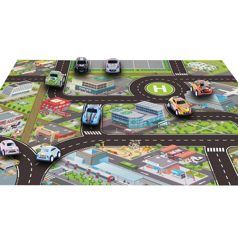 26pcs toy diecast cars small mini city map car mats car carpet for kids with car storage box