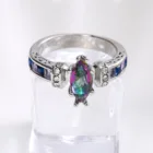 Ring 2021 Factory Wholesale Custom Luxury Women's Engagement Anniversary Blue Sapphire 925 Sterling Silver Ring