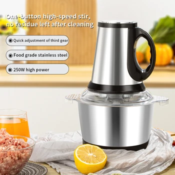 CECB Best Home Kitchen Silver Crest Food Grinders Cheap Stainless Steel Small Meat Chopper Automatic 2L 3L Electric Meat Grinder