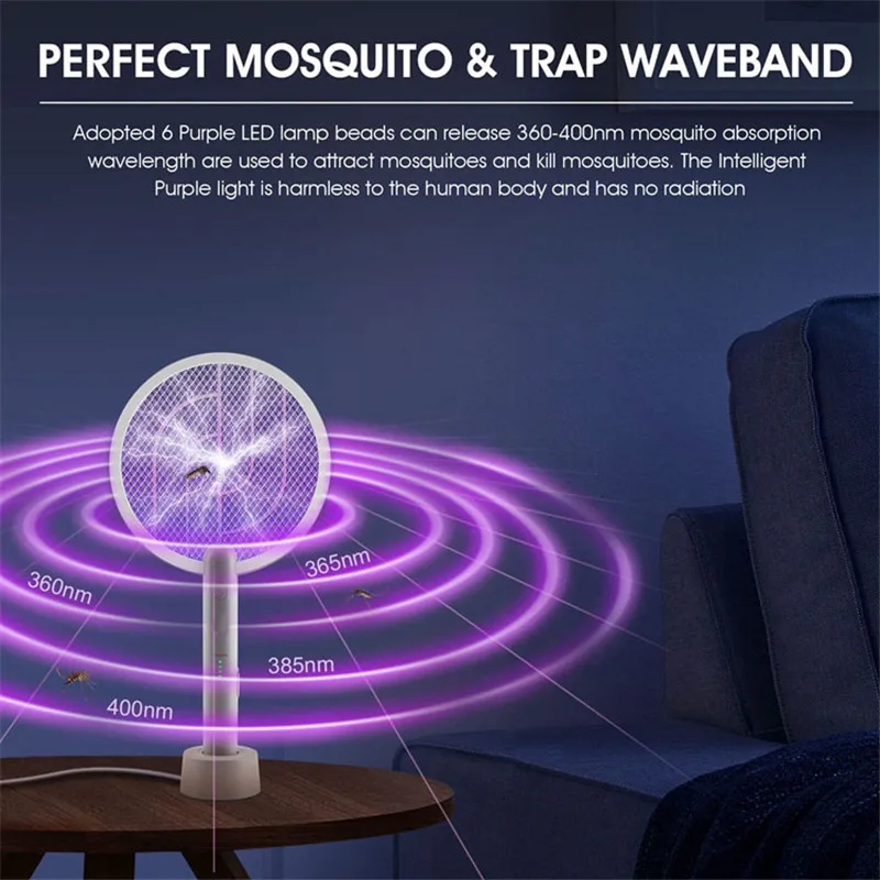 Indoor And Outdoor Portable UV Led Bug Zapper 2 in 1 USB Rechargeable Electric Mosquito Zapper