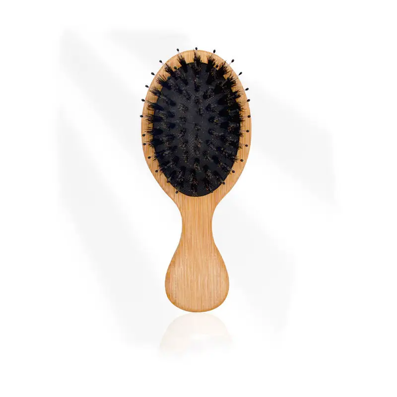 High Quality Handle Wood Relax Cute Small Mini Airbag Comb Boar Bristles Hairbrush Bamboo Comb Air Cushion Massage Comb