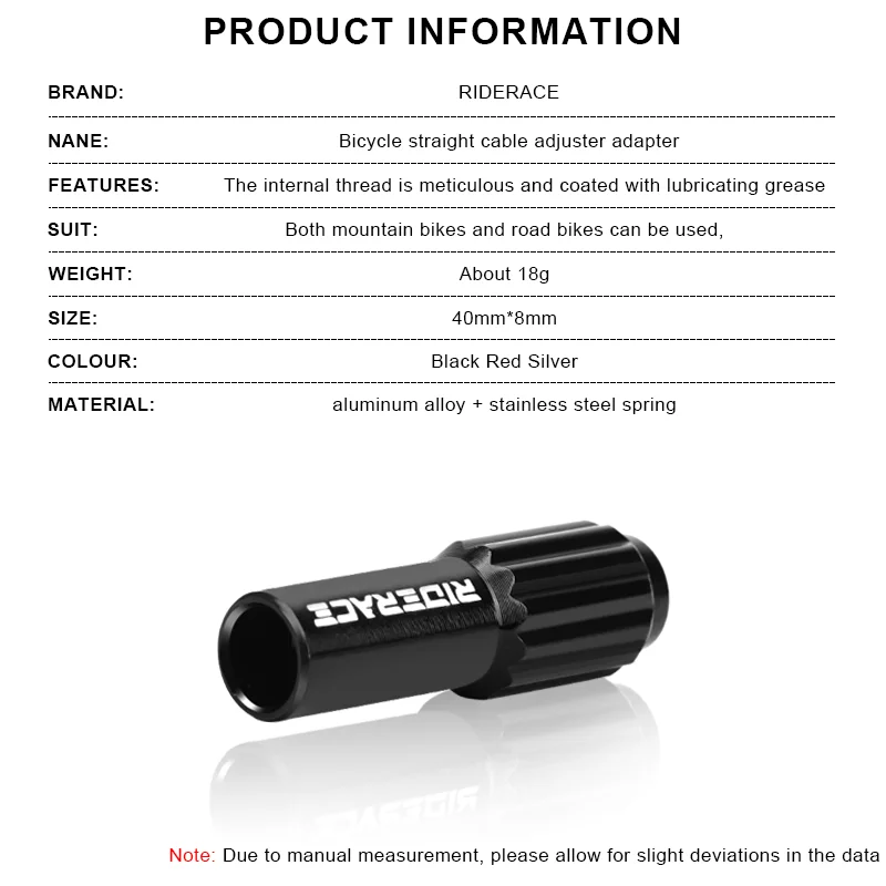 RIDERACE 2Pcs Bicycle Inline Cable Adapter Adjustment Screw Bolt Bike Derailleur Shift Brake Cable for 4/5mm Shifting Cable Cap