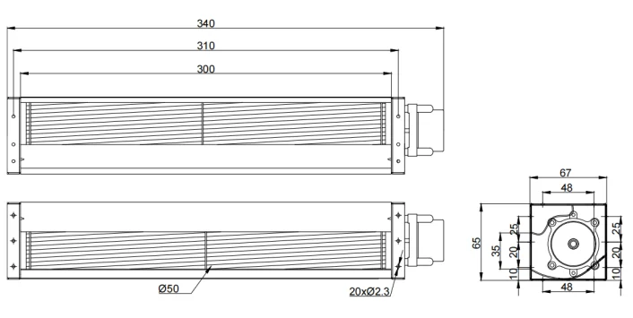 Tangential Fan, 24V, 50mm, Aluminum, HVAC - detail 8