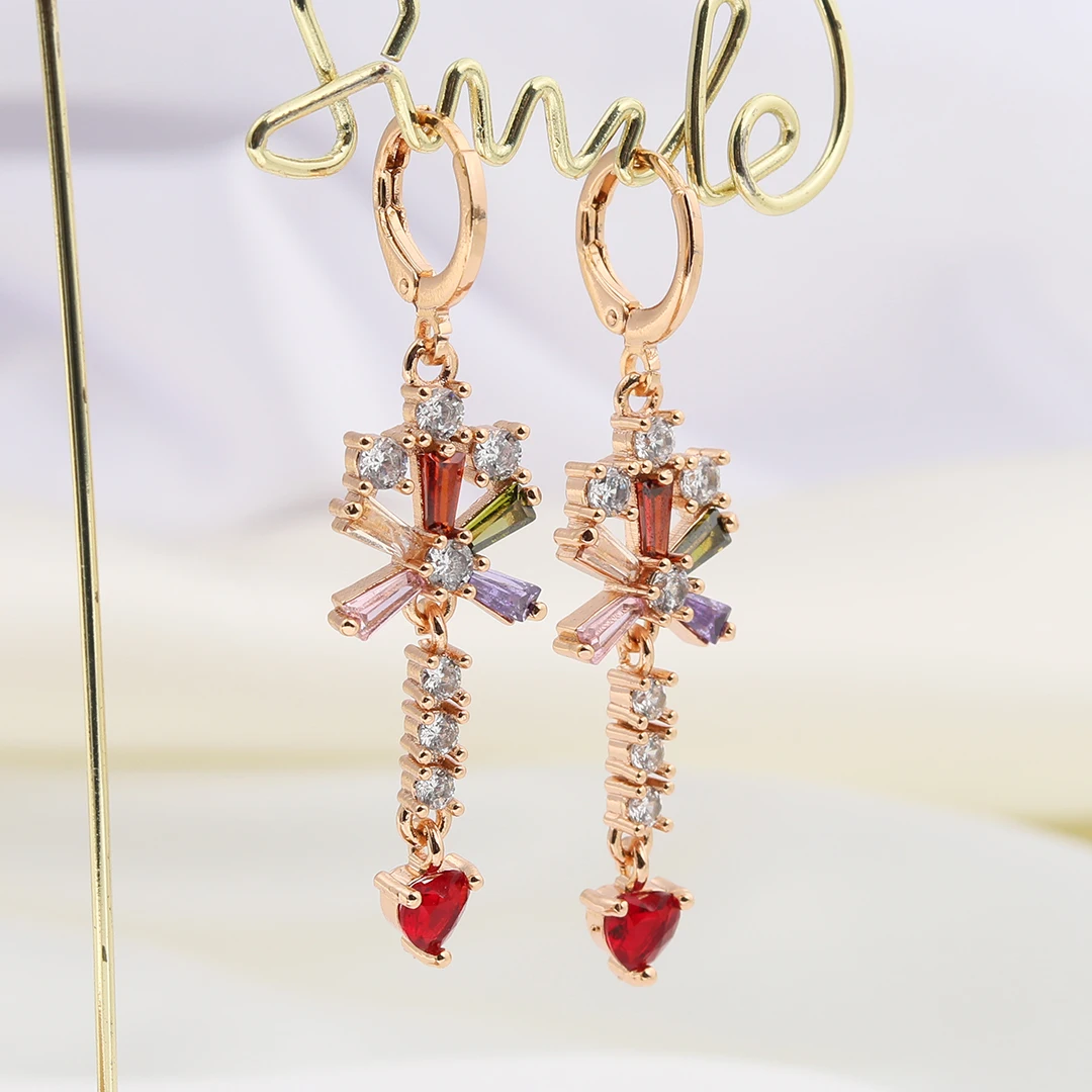 时尚配饰锆石耳环女士耳环可爱流行金耳环饰品女耳坠