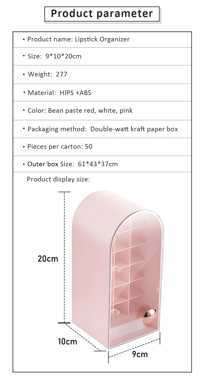 product dustproof lipstick organizer lip balm holder shelf rack 18 slots lipstick storage box lipsticks display stand411-4