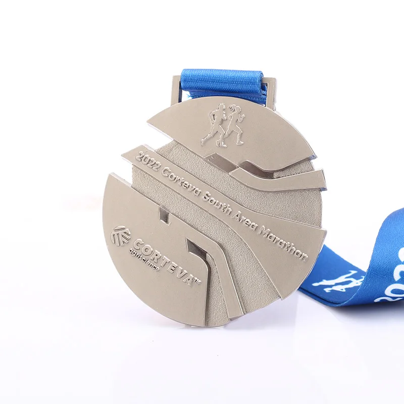 Manufacturer Cheap Design Custom Logo Gold Zinc Alloy Metal 2D 3D Running Race Marathon Finisher Sports Medals With Ribbon details