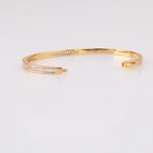 Bangle Sell Well New Type Popular Set Full Stone Luxury Baguette Bangle And Ring Set Personality Design