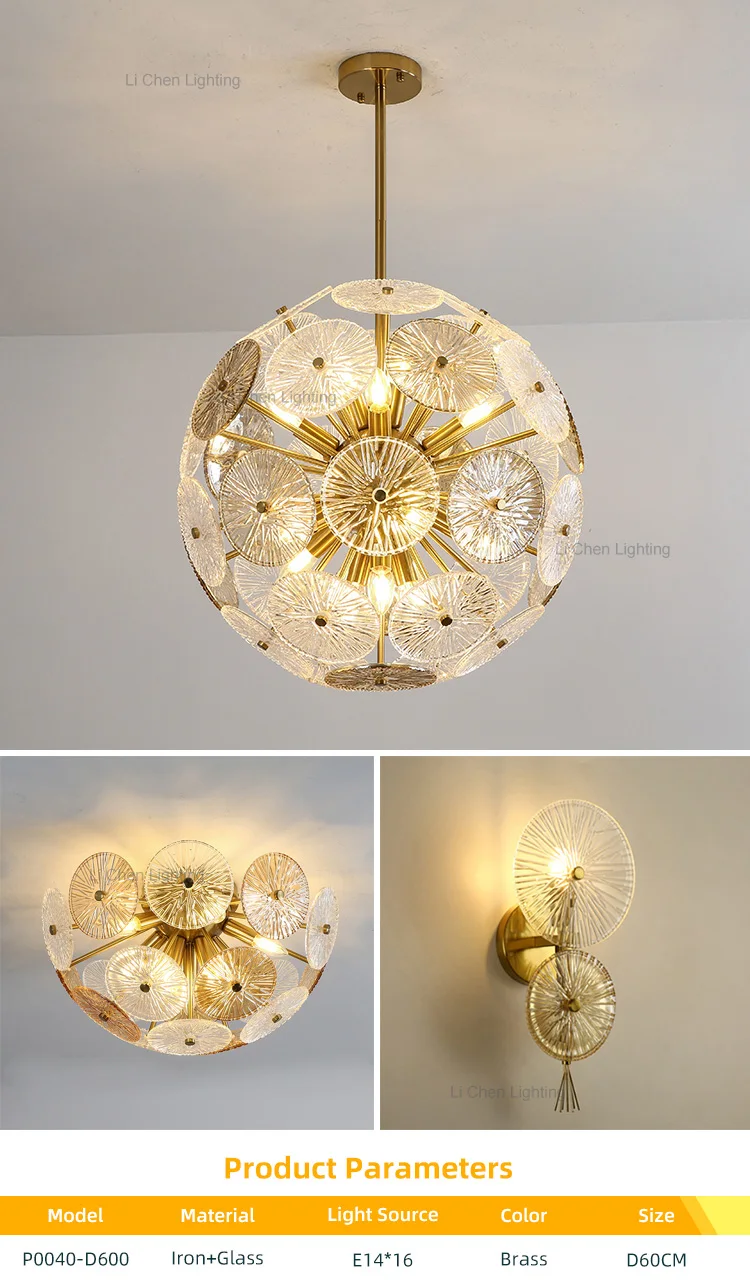 p0040 contemporary style indoor decoration living room dining room luxury glass ball flower ceiling lamp-0