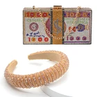 Crystal Bag Luxury Europe America Crystal Women Dollar Purse And Headband Set Bling Bag Rhinestones